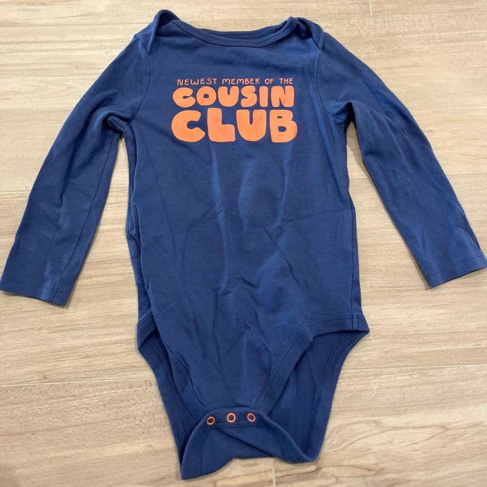 Cat & Jack Blue and Orange Cousin Club Bodysuit Size 24 Months